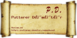 Putterer Dömötör névjegykártya